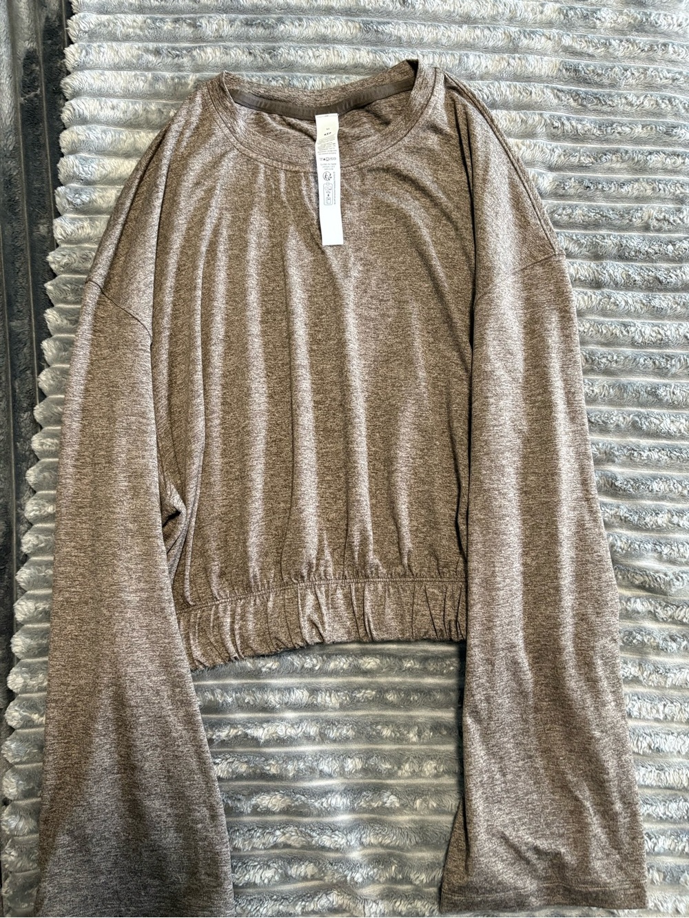 Lululemon Brown Cropped Elastic-Hem Sweatshirt